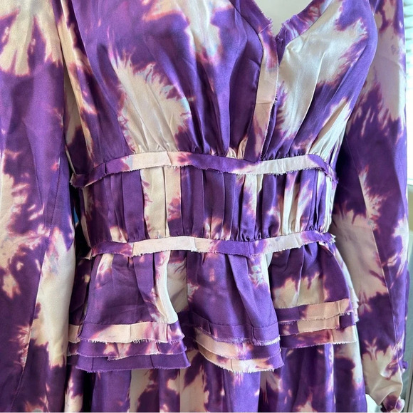 NWT ULLA JOHNSON Purple Emery Dress Cassis Blur 100% Silk Size 0 - Picture 3 of 10